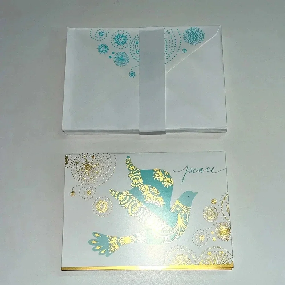 39 Hallmark Christmas cards 2 designs joy angel dove peace 39 envelopes stickers